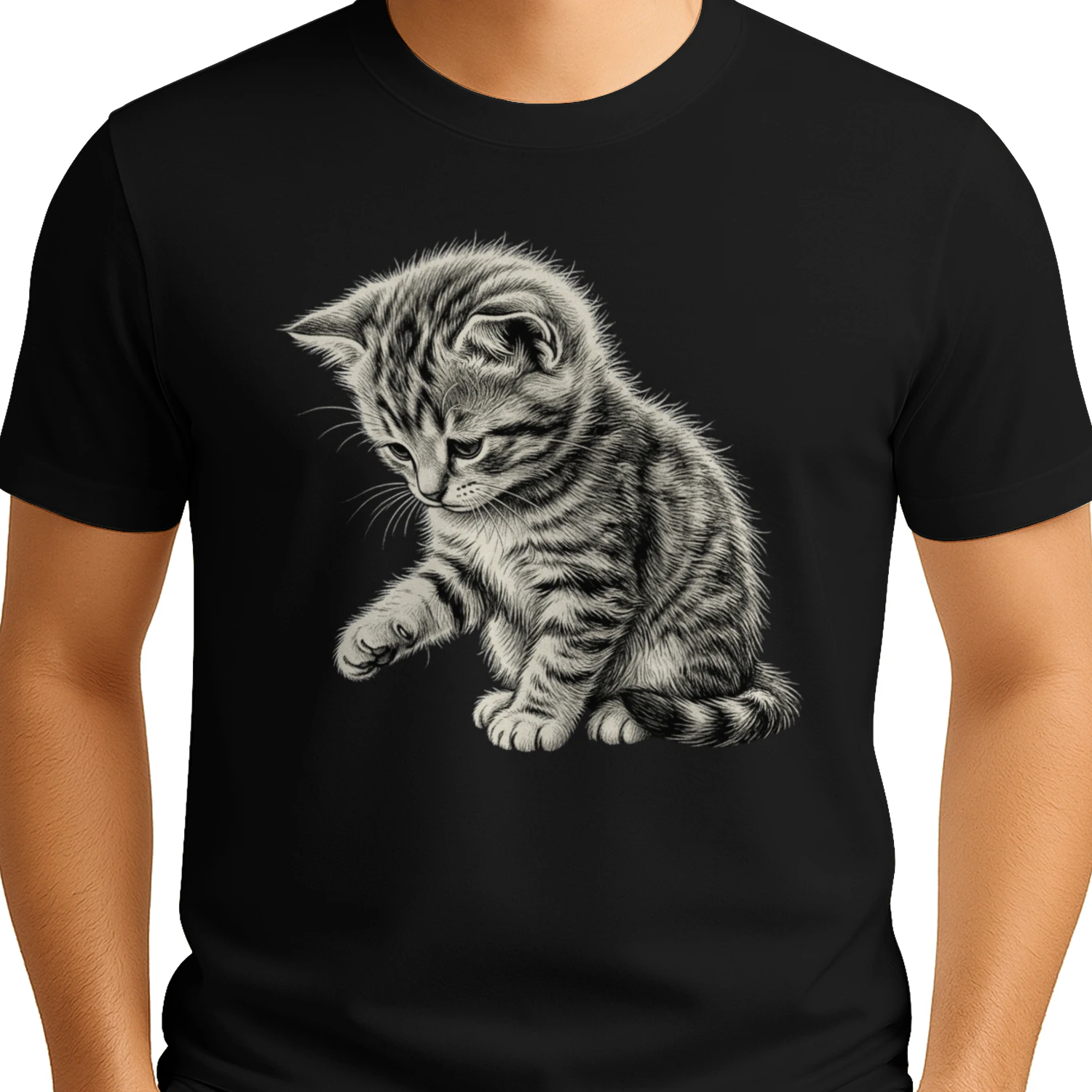 Cute Tabby Kitten Graphic T-Shirt