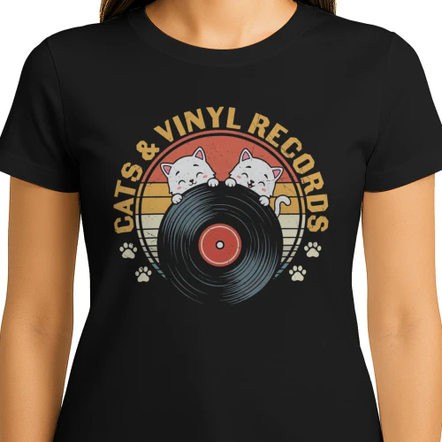 Retro Cats & Vinyl Records