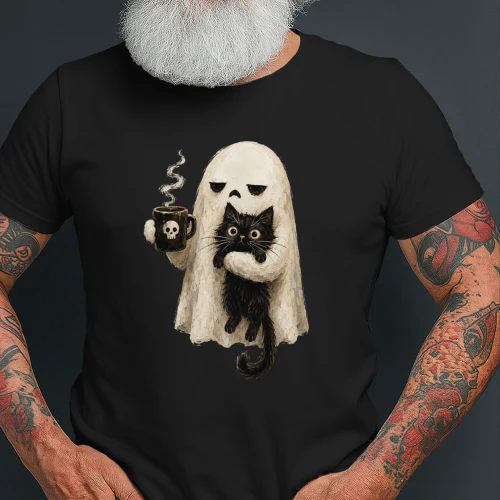 Ghost Black Cat Halloween 