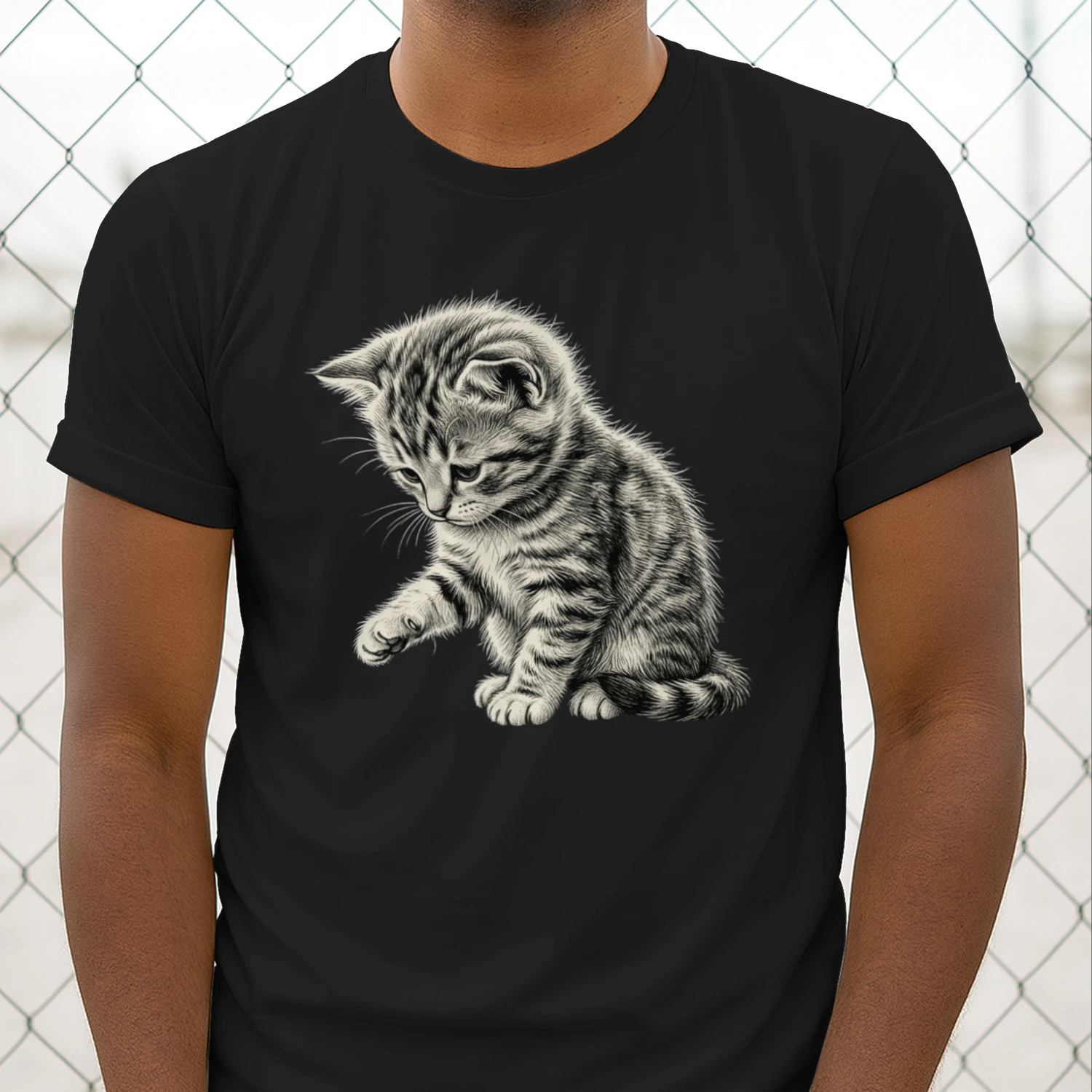 Cute Tabby Kitten Graphic T-Shirt