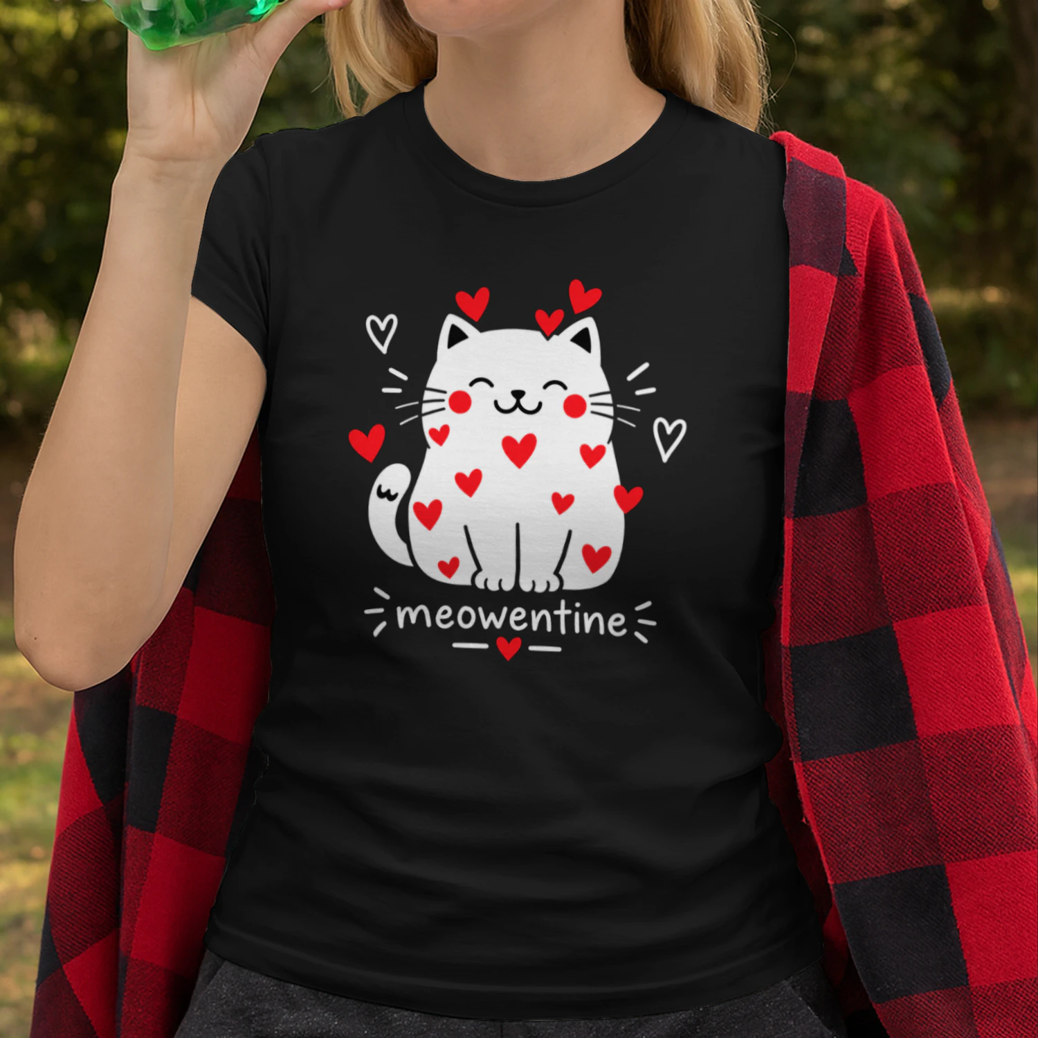 Funny Meowentine Cat Shirt – Cute Valentine Hearts for Cat Lovers