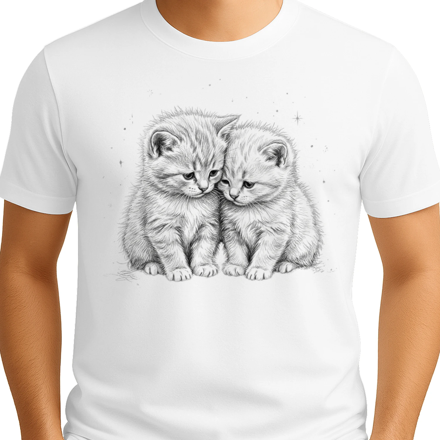 Cute Two Kittens Cuddling Graphic T-Shirt