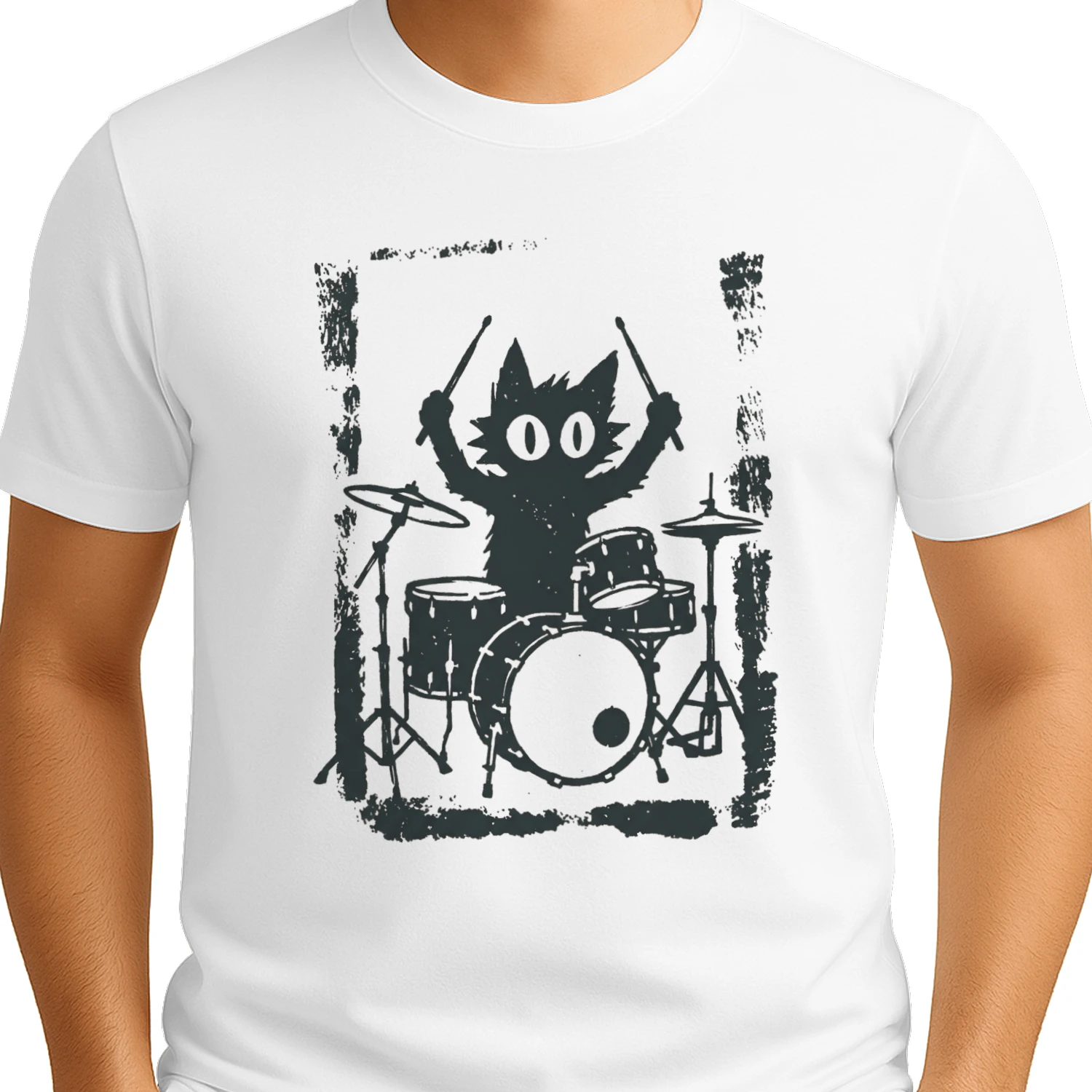 Rocker Cat Musician Gift T-Shirt