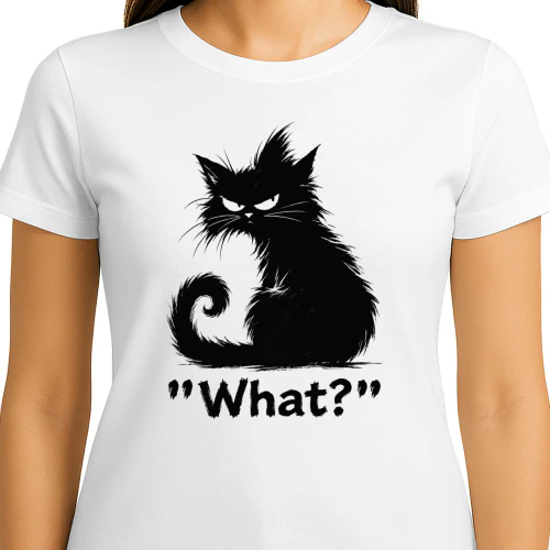 Funny Grumpy Black Cat 