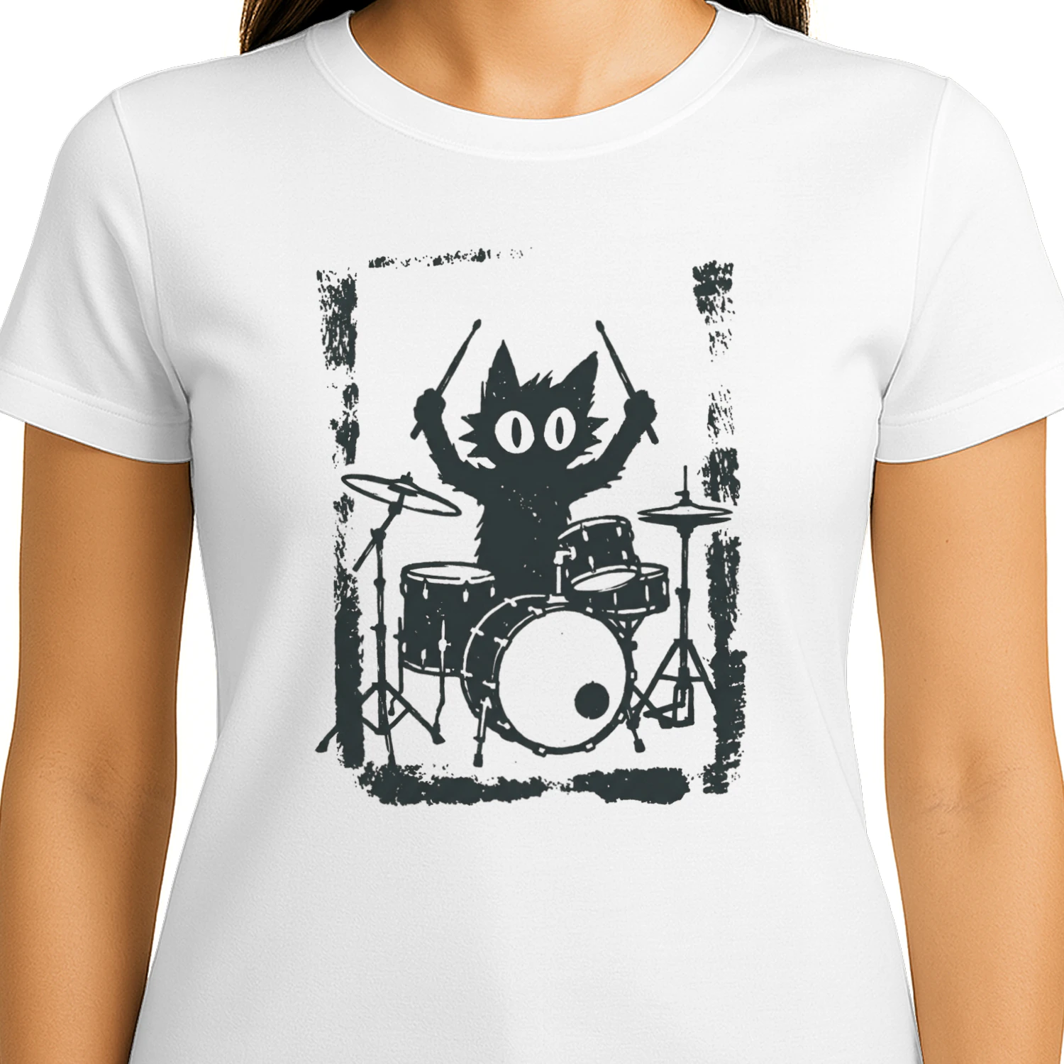 Rocker Cat Musician Gift T-Shirt