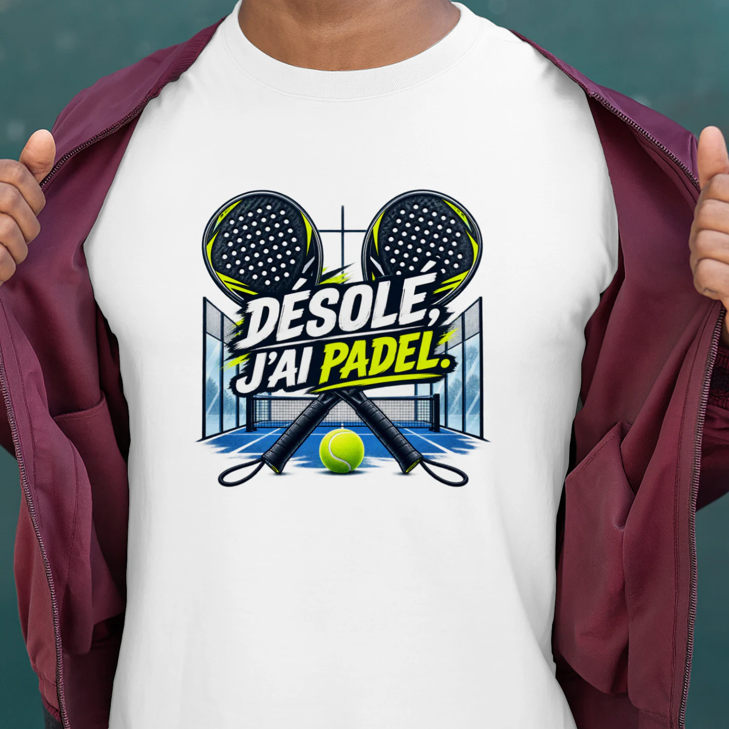 T-shirt Padel Unisexe – Désolé, j’ai padel