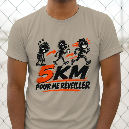 T-shirt Running Unisexe – 5 KM pour me réveiller