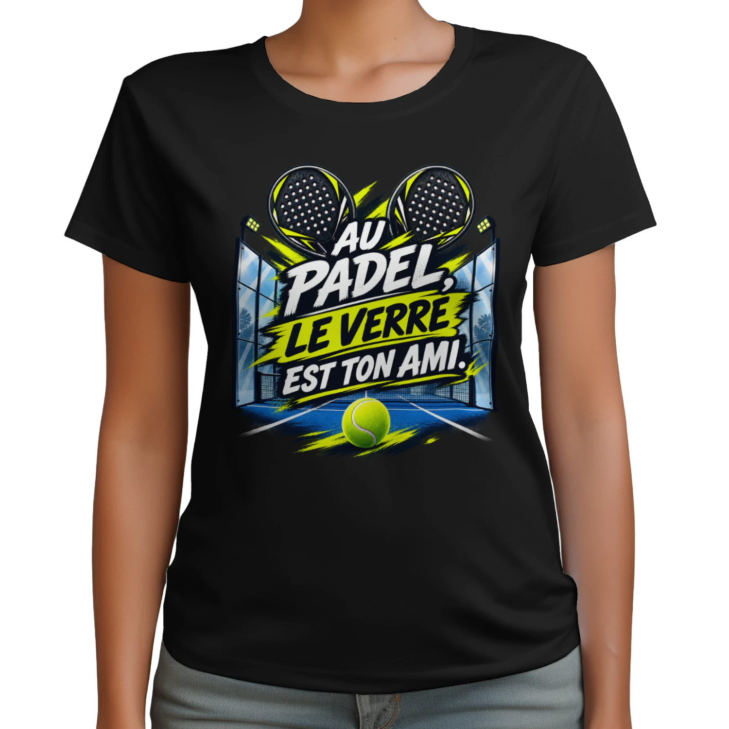 T-shirt Padel Unisexe – Au padel, le verre est ton ami