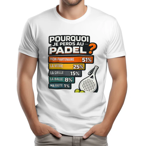 T-shirt Padel Unisexe – Pourquoi je perds au padel ?