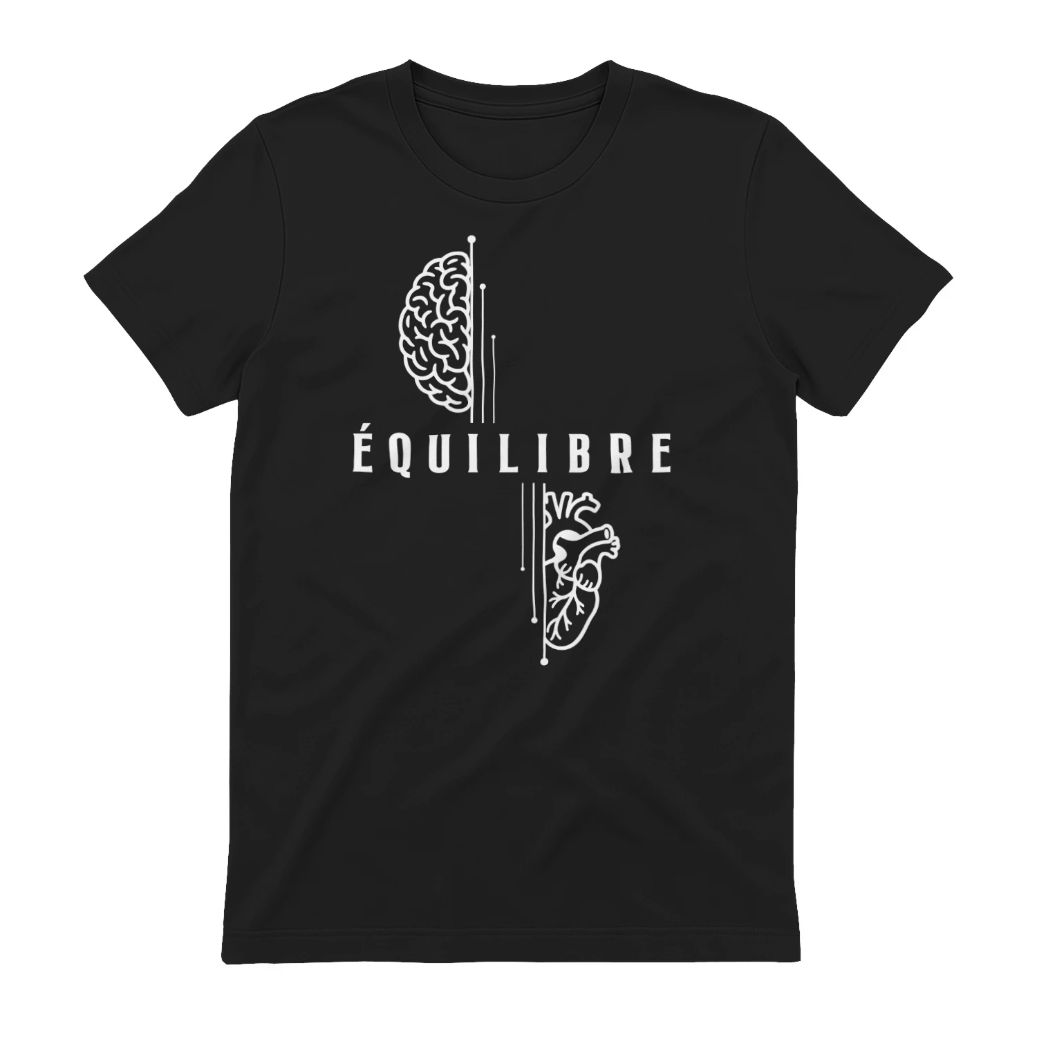 Équilibre entre le Cerveau et le Cœur - T-Shirt Minimaliste