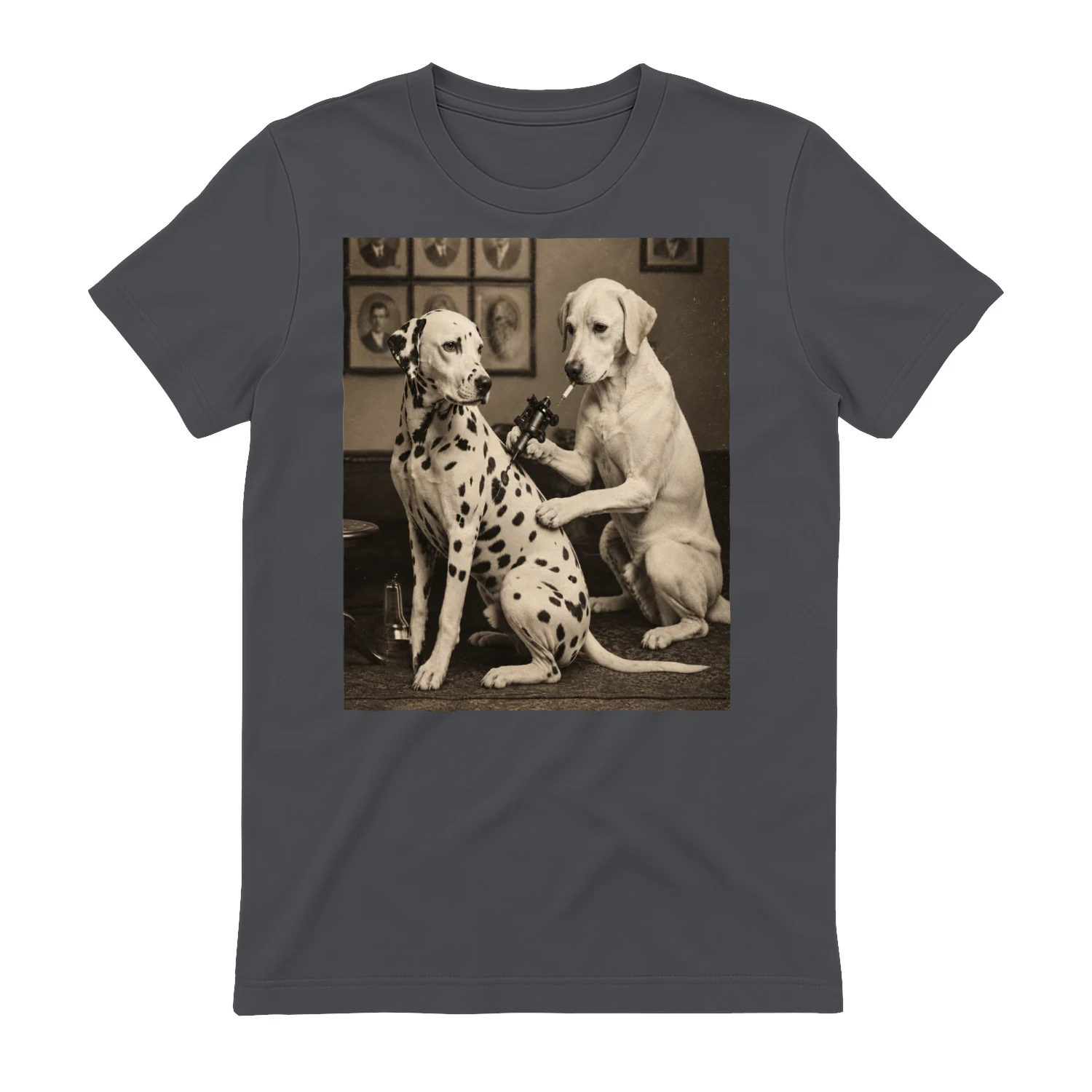 Retro Dalmatian Dog Tattoo Artist T-shirt