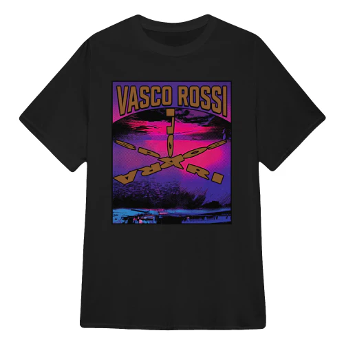 Vasco Rossi Merch Tramonto Retro Synthwave