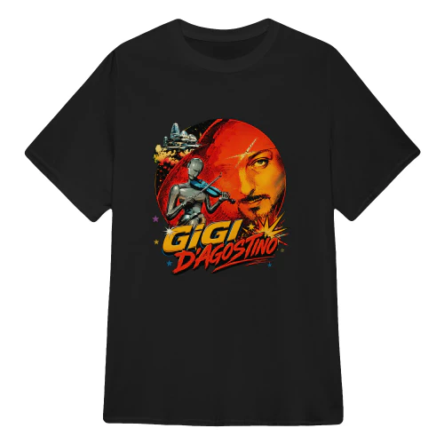 Gigi D'Agostino Merch Retro Futuristic Robot Violin Art