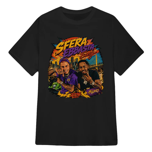 Sfera Ebbasta Merch Milano Comic Style Artwork