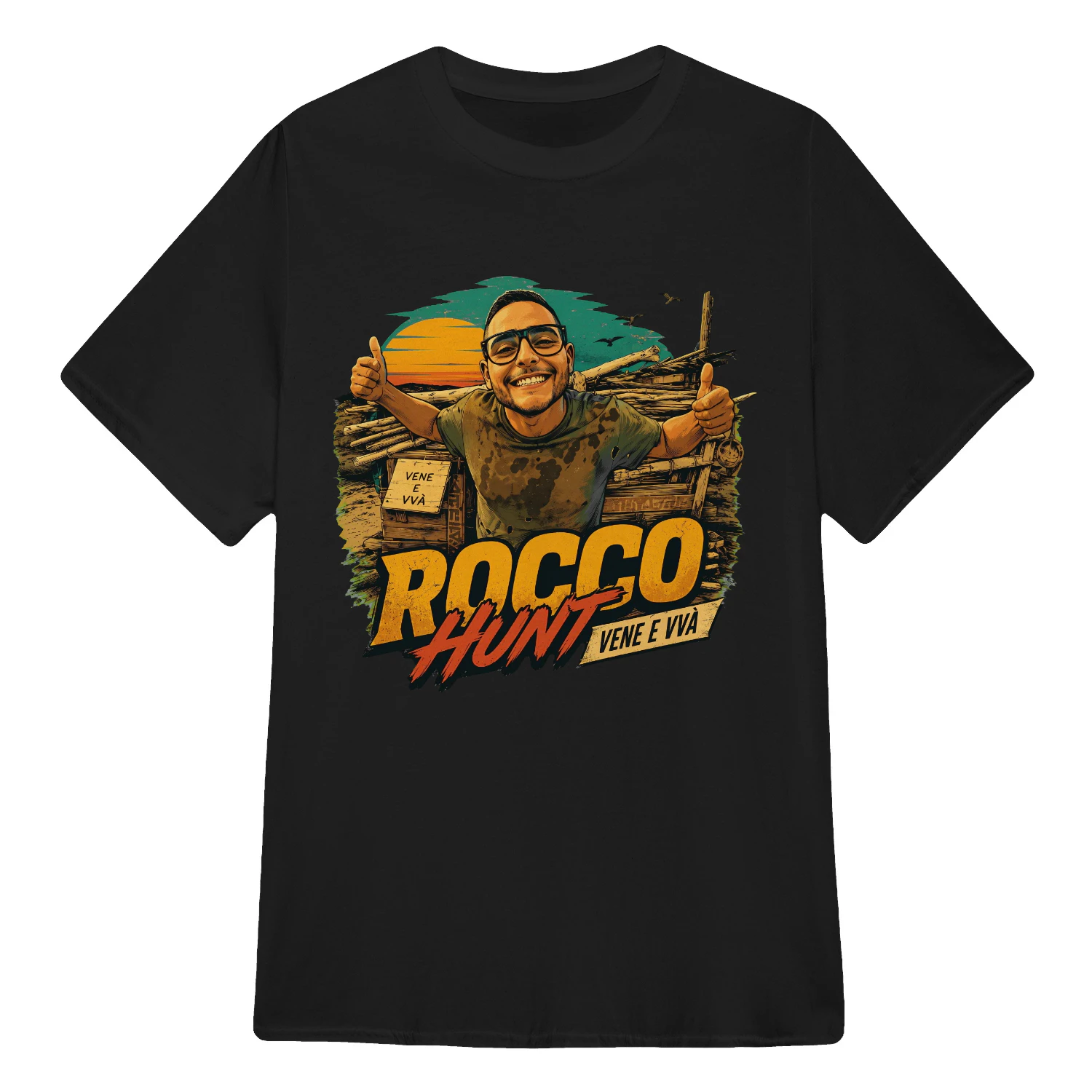 Rocco Hunt Merch Vene E Vvà Illustrazione Retrò