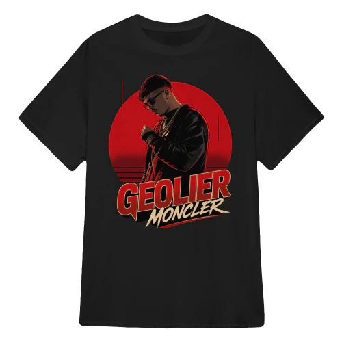 Geolier Merch Moncler Red Graphic Style
