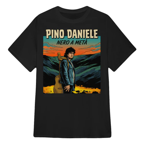 Pino Daniele Merch Nero a Metà Vintage Comic Art