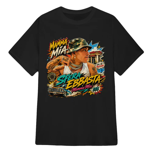 Sfera Ebbasta Merch Mamma Mia Rockstar Comic Style