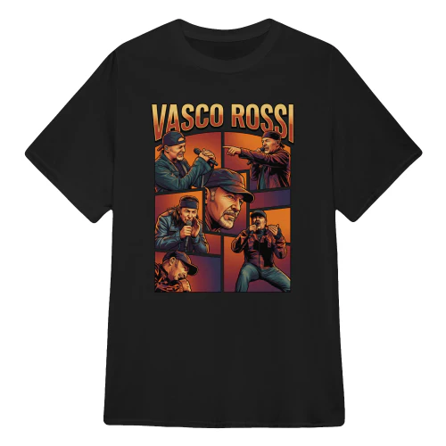 Vasco Rossi Merch Pop Art Collage Ritratto