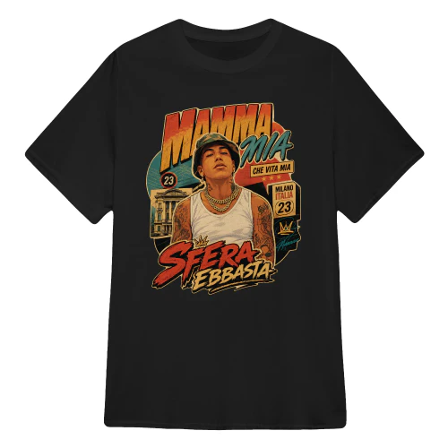 Sfera Ebbasta Merch Mamma Mia Milano Vintage Graphic
