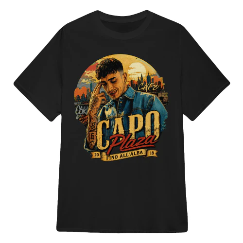 Capo Plaza Merch Fino All'Alba Urban Vintage Graphic