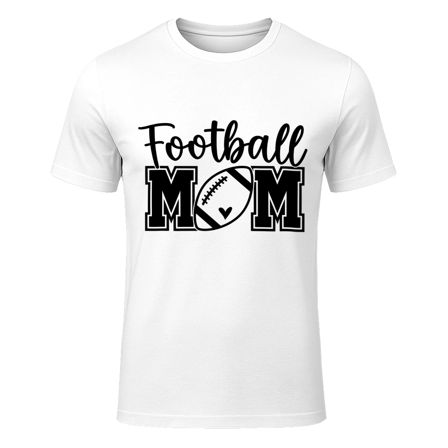 Football Mom Heart Ball Cursive Varsity T-Shirt