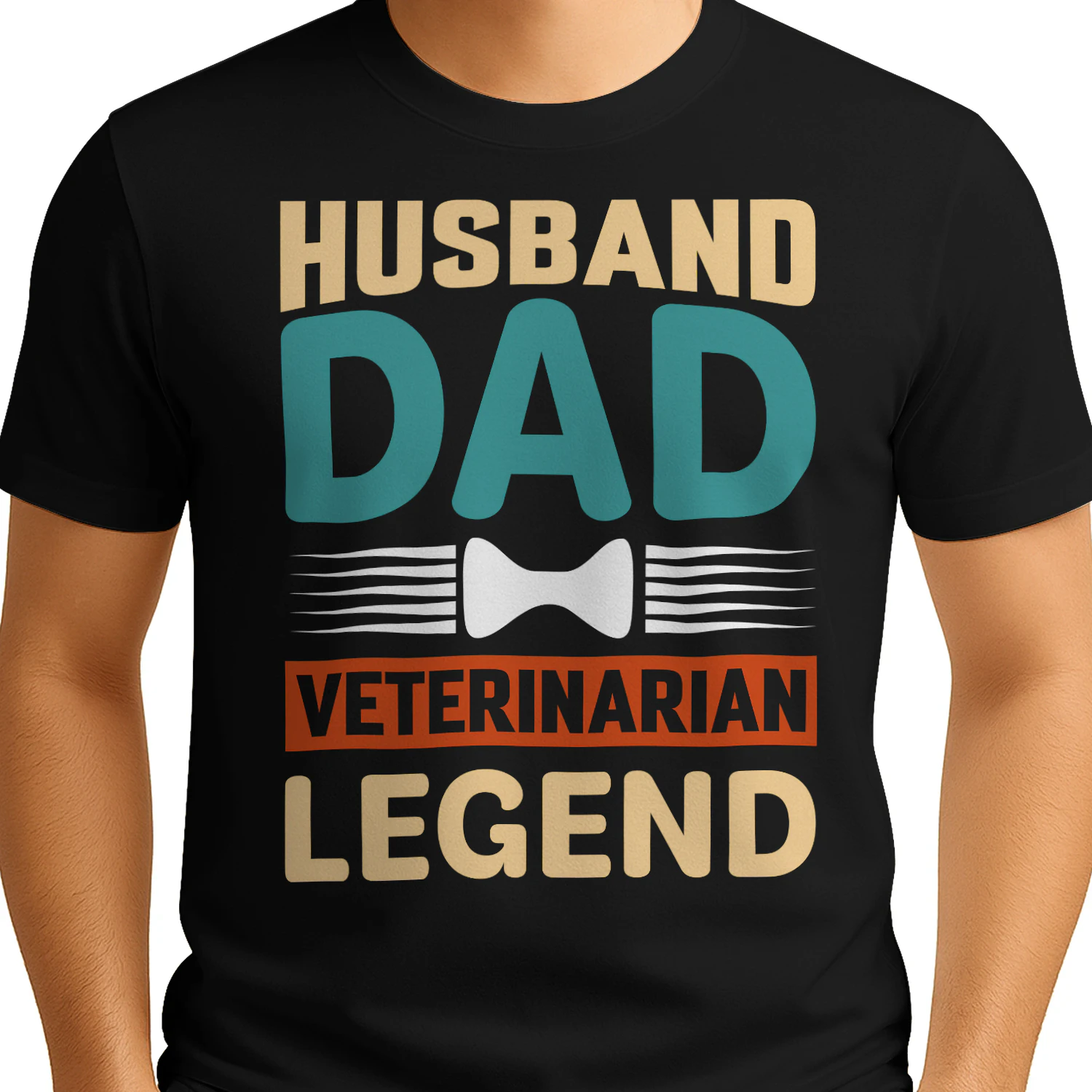 Husband Dad Veterinarian Legend Retro T-Shirt