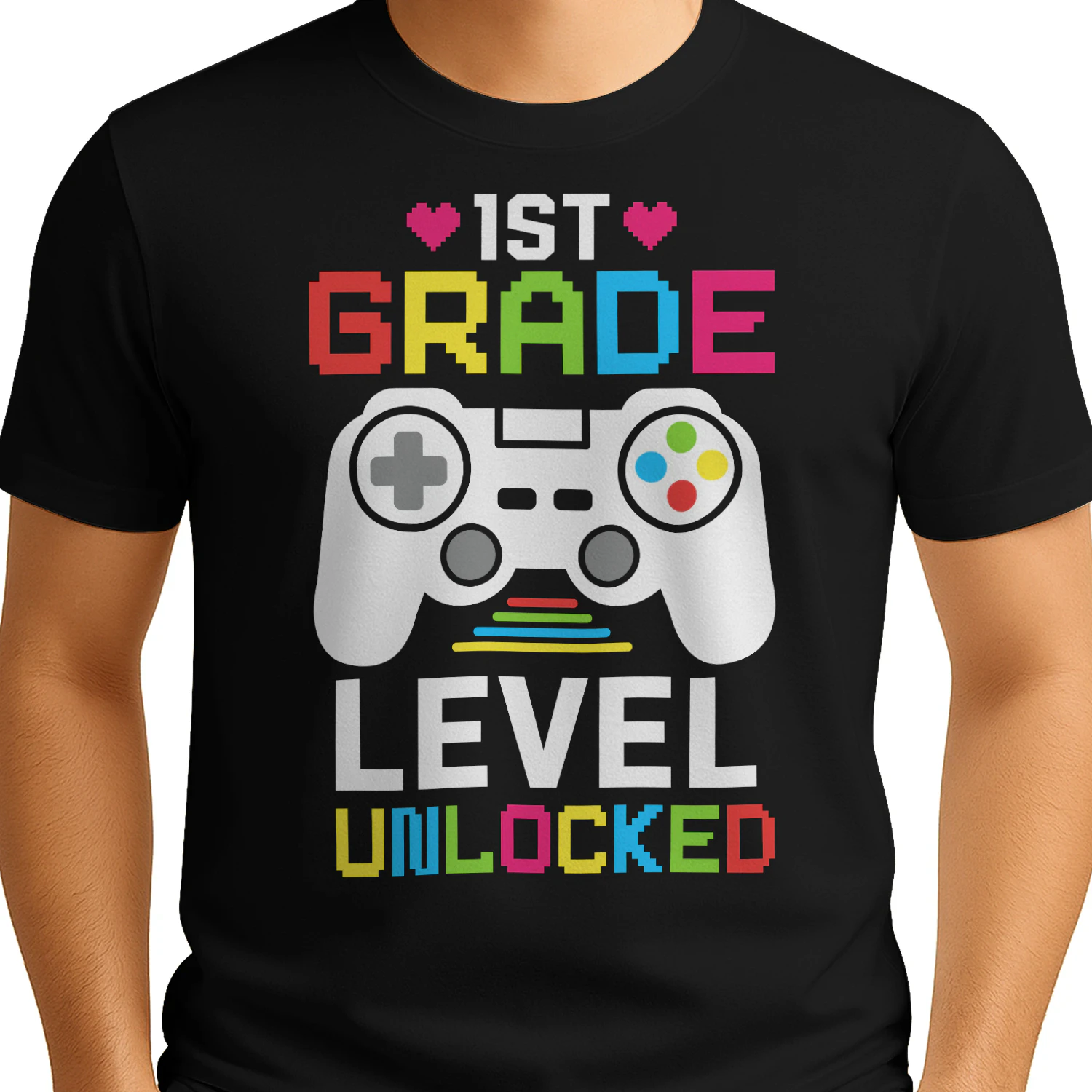 1st Grade Level Unlocked Gamer Controller T-Shirt