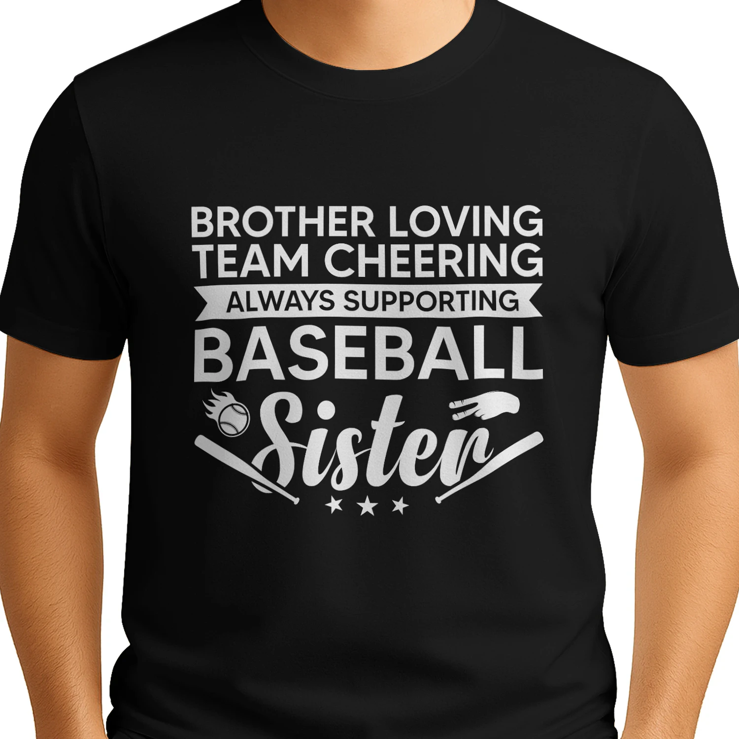 Brother Loving Baseball Sister Supporting Game Day T-Shirt