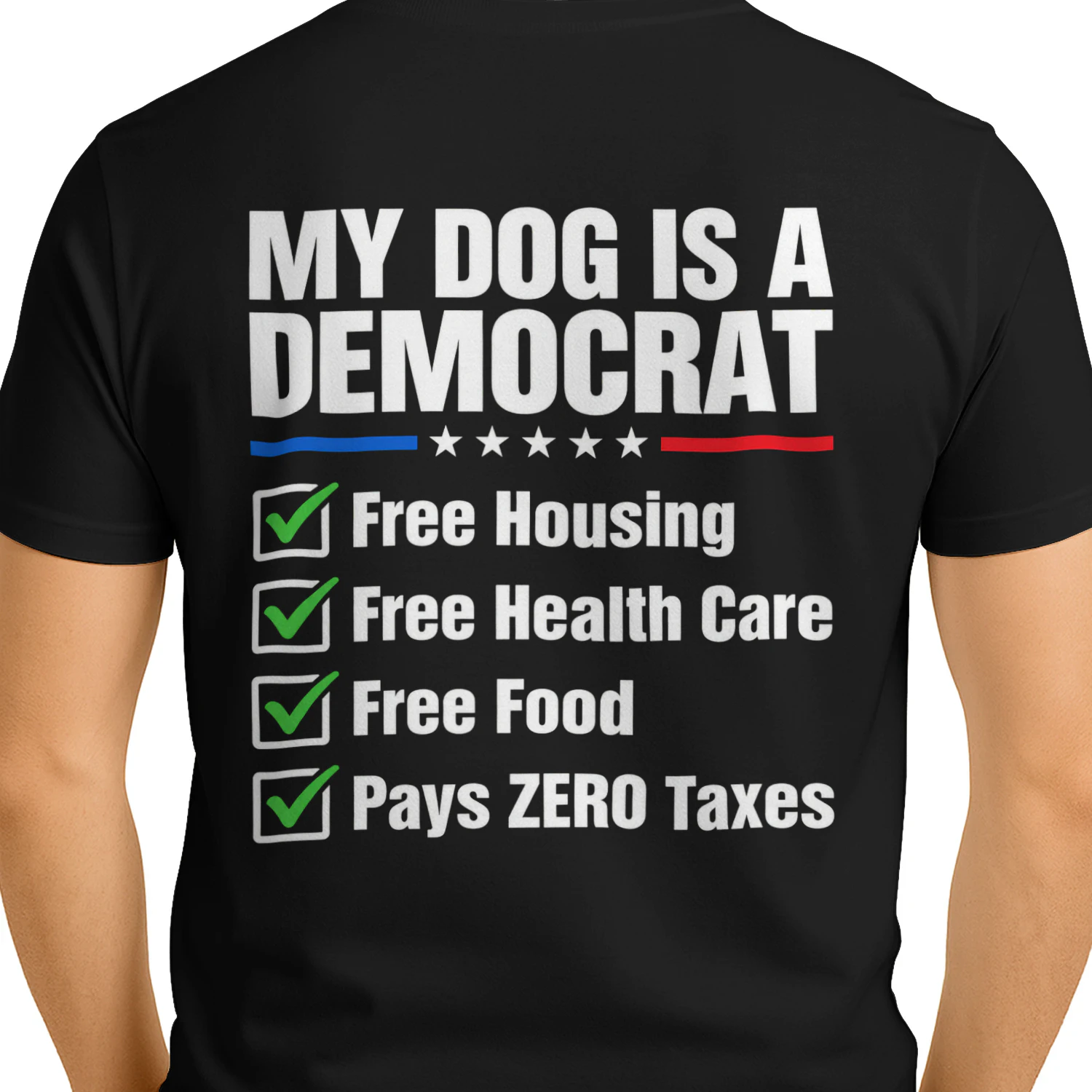 My Dog Is A Democrat Funny Political Humor Graphic T-Shirt