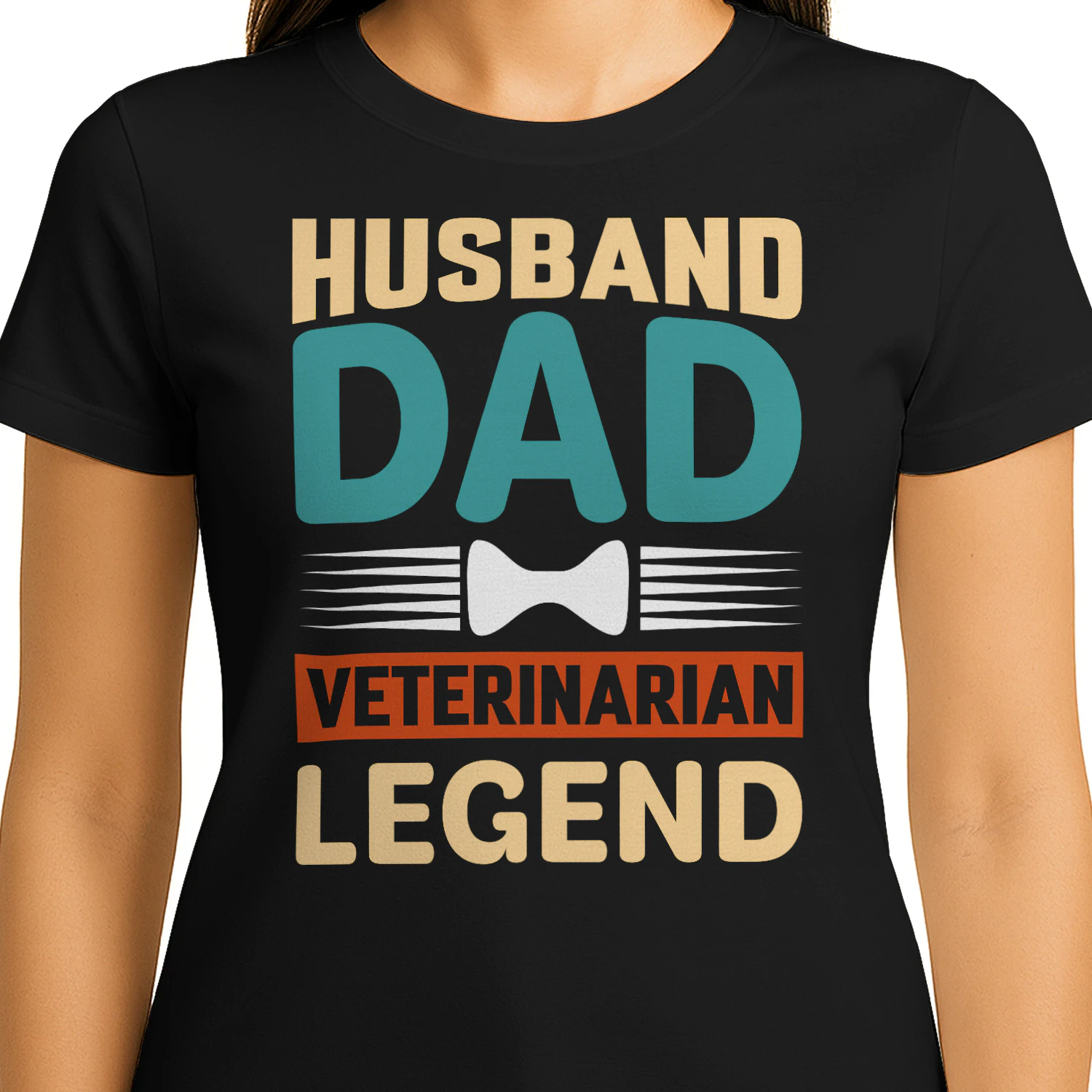 Husband Dad Veterinarian Legend Retro T-Shirt