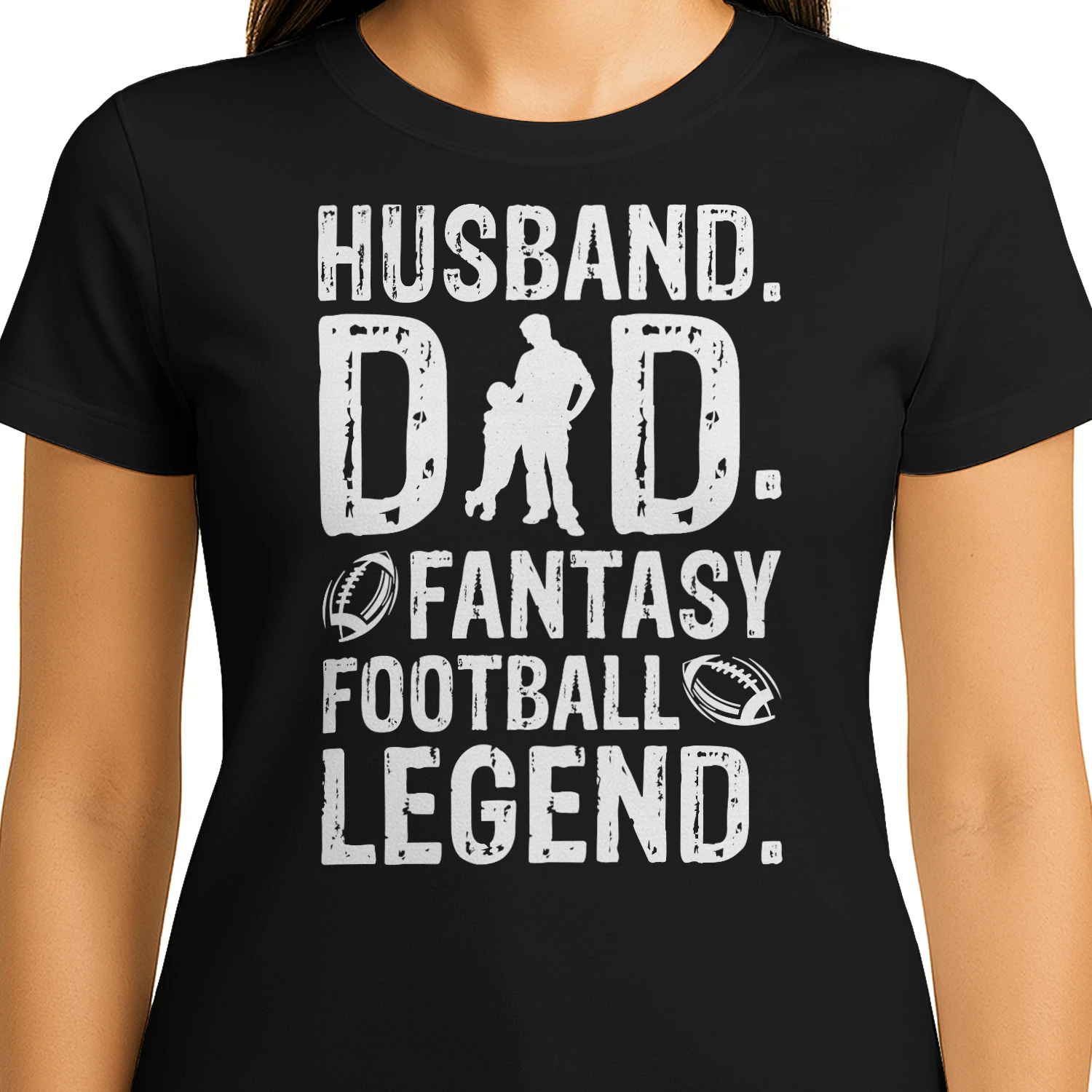 Husband Dad Fantasy Football Legend Vintage T-Shirt
