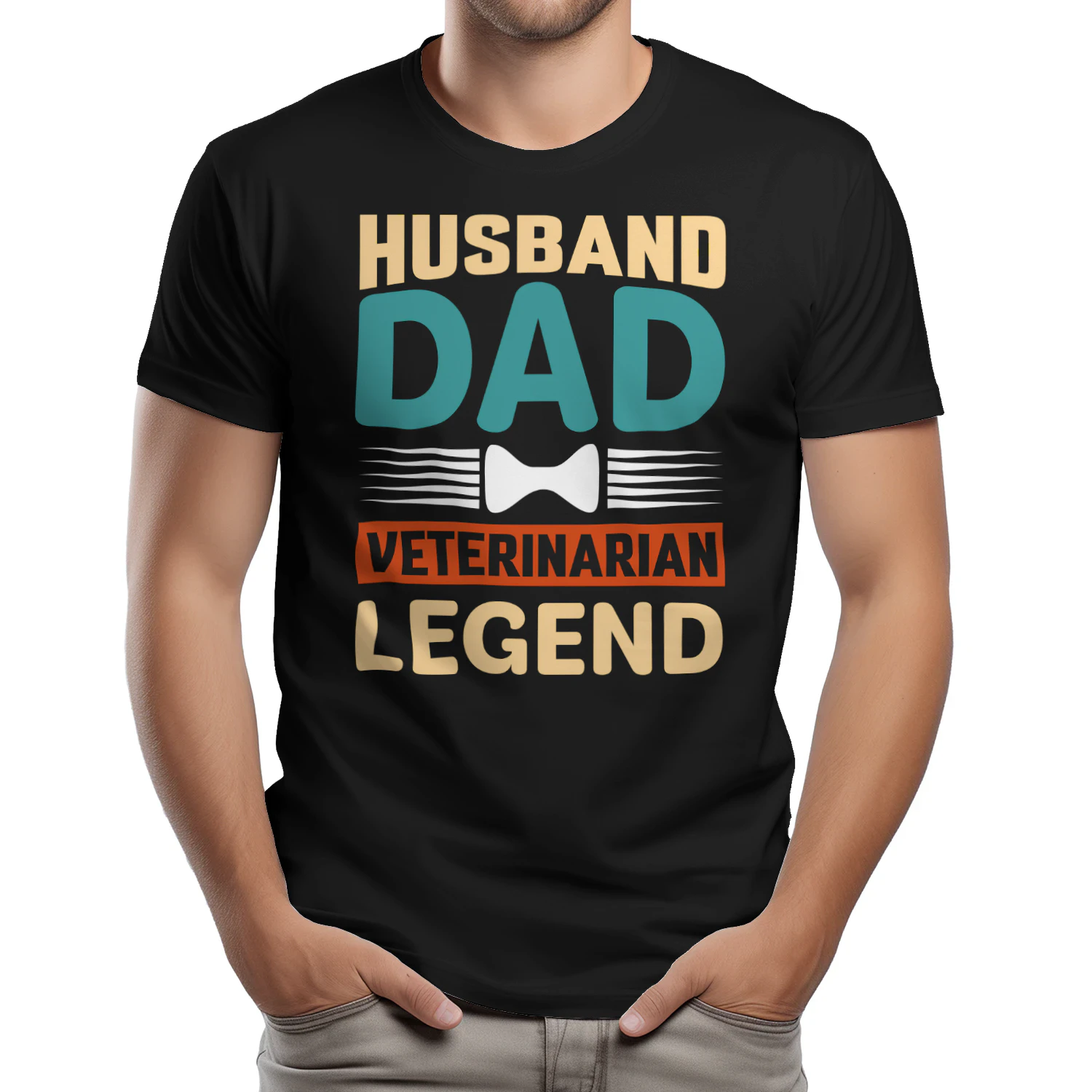 Husband Dad Veterinarian Legend Retro T-Shirt