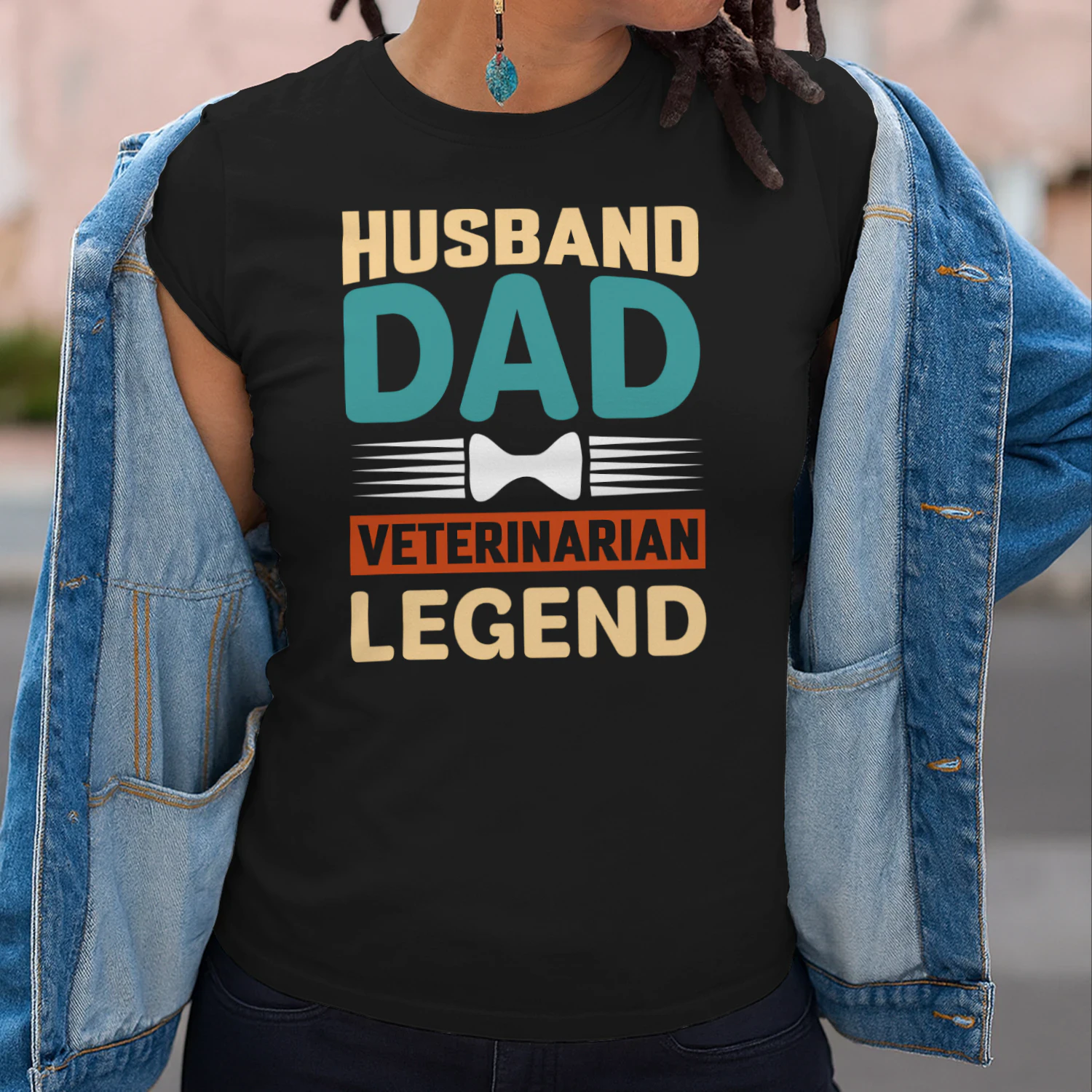 Husband Dad Veterinarian Legend Retro T-Shirt