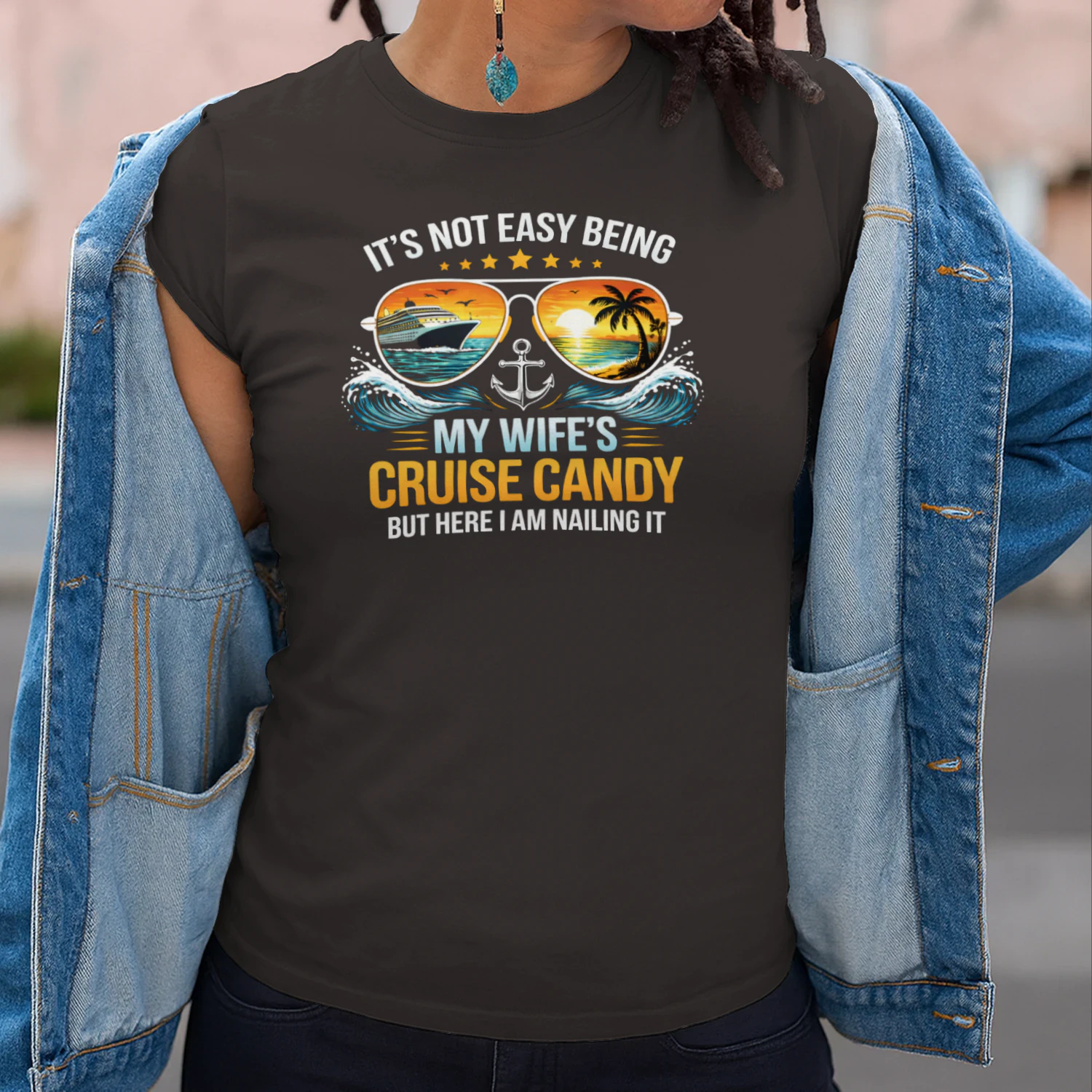 My Wife's Cruise Candy Funny Husband Vacation T-Shirt