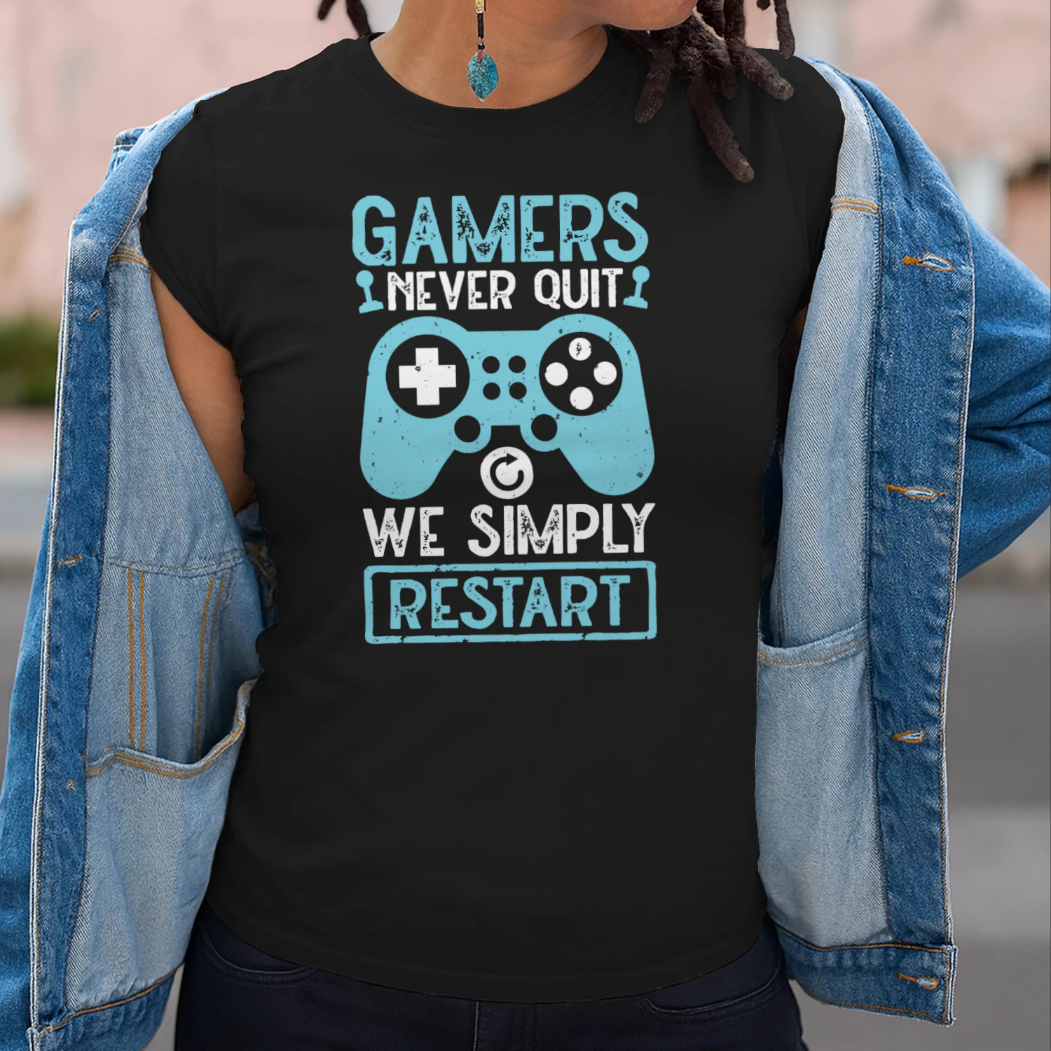 Gamers Never Quit We Simply Restart Controller T-Shirt