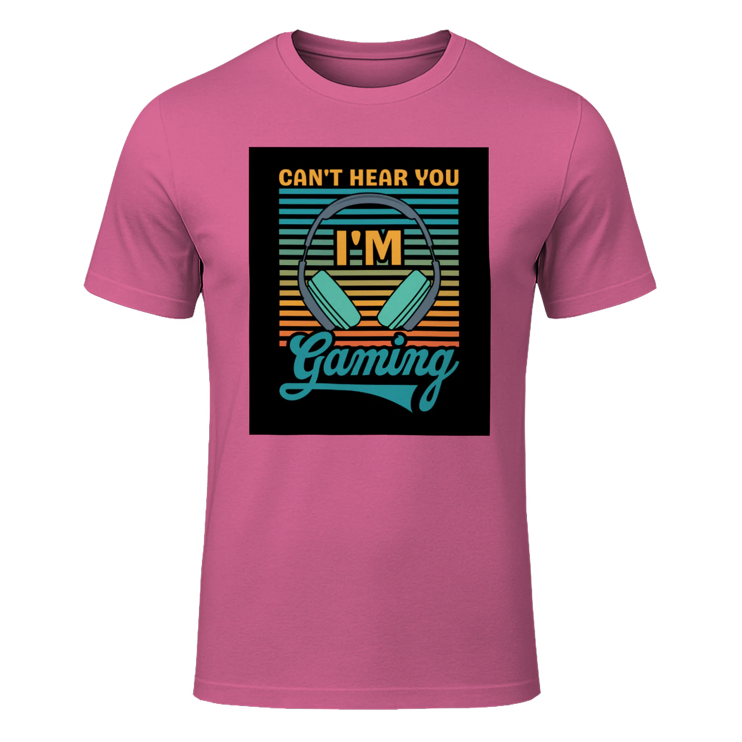 Can't Hear You I'm Gaming Retro Cursive Headset Box T-Shirt