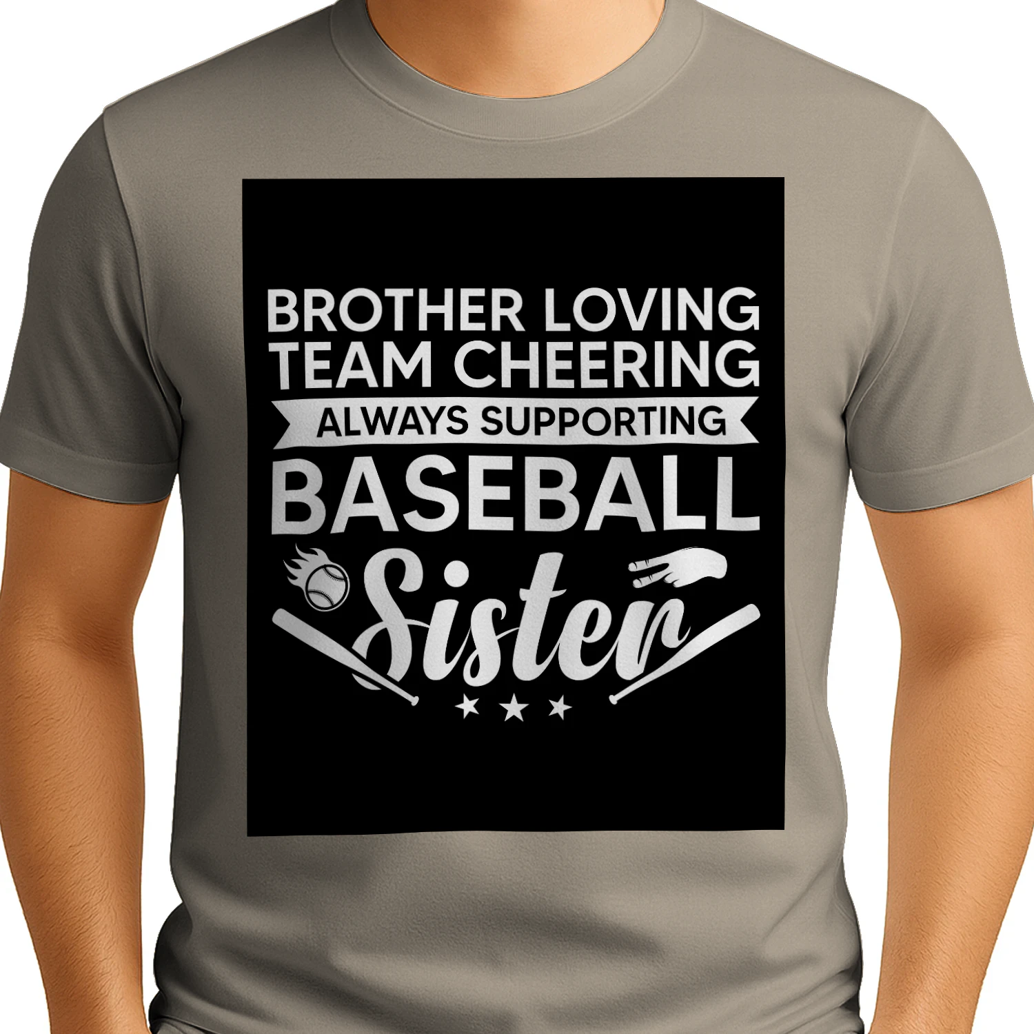 Brother Loving Baseball Sister Supporting Game Day T-Shirt