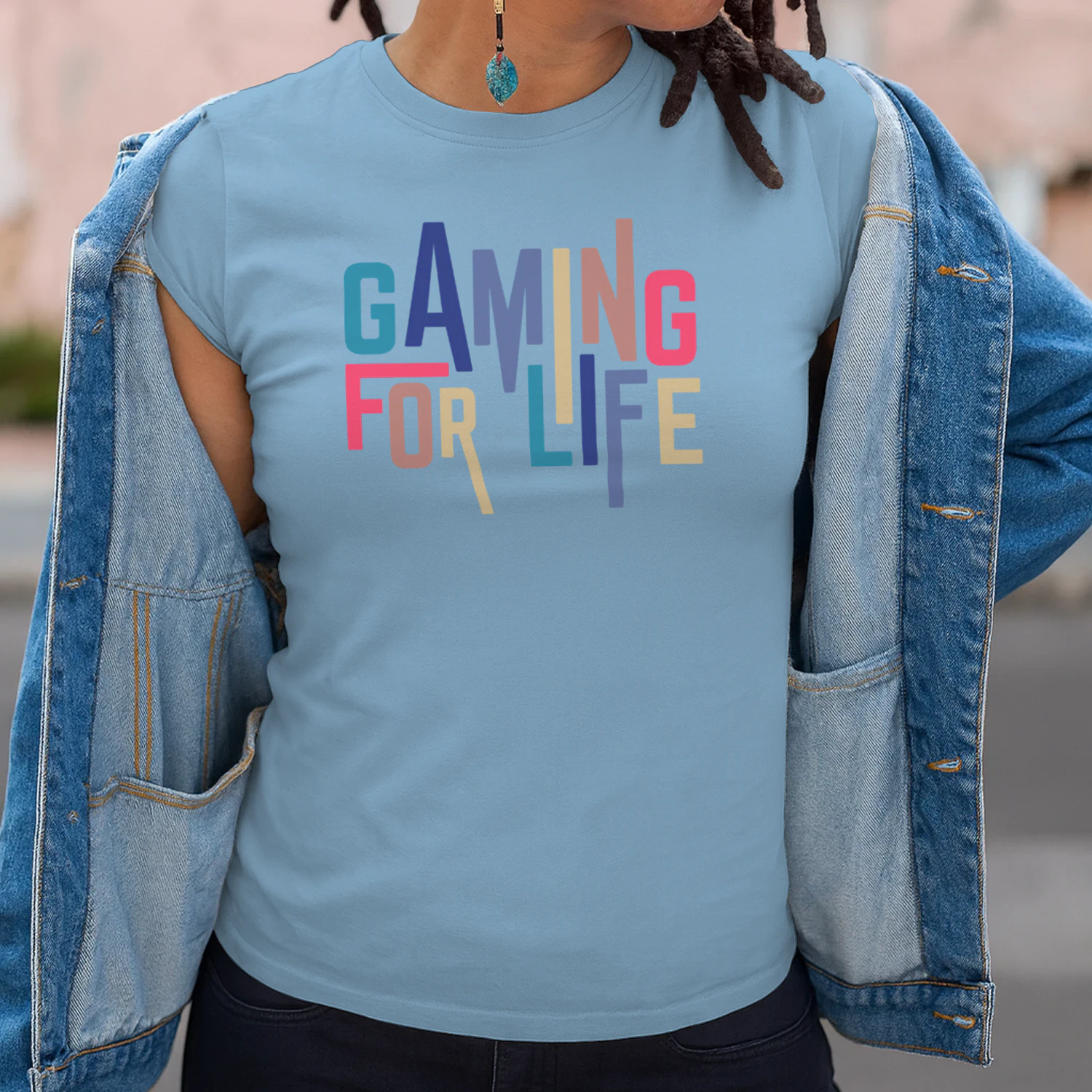Gaming For Life Colorful Typography T-Shirt