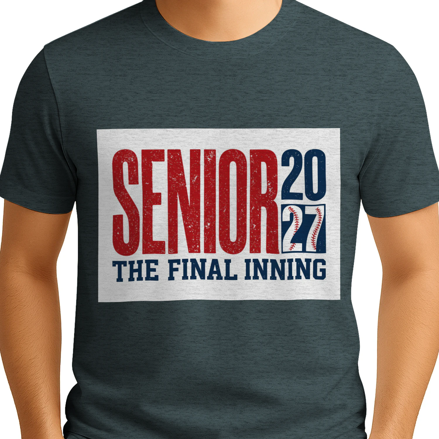 Senior 2027 The Final Inning Baseball Box Graphic T-Shirt