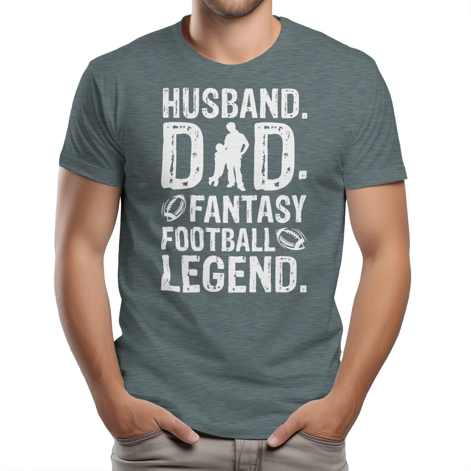 Husband Dad Fantasy Football Legend Vintage T-Shirt