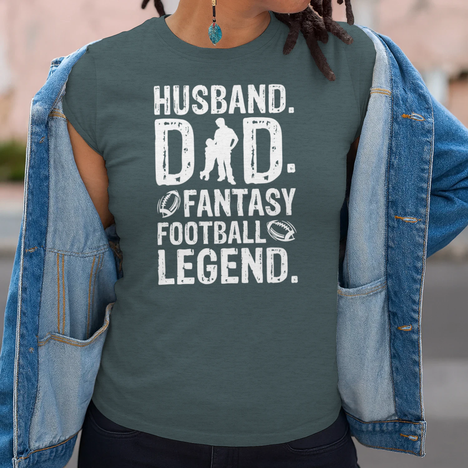 Husband Dad Fantasy Football Legend Vintage T-Shirt