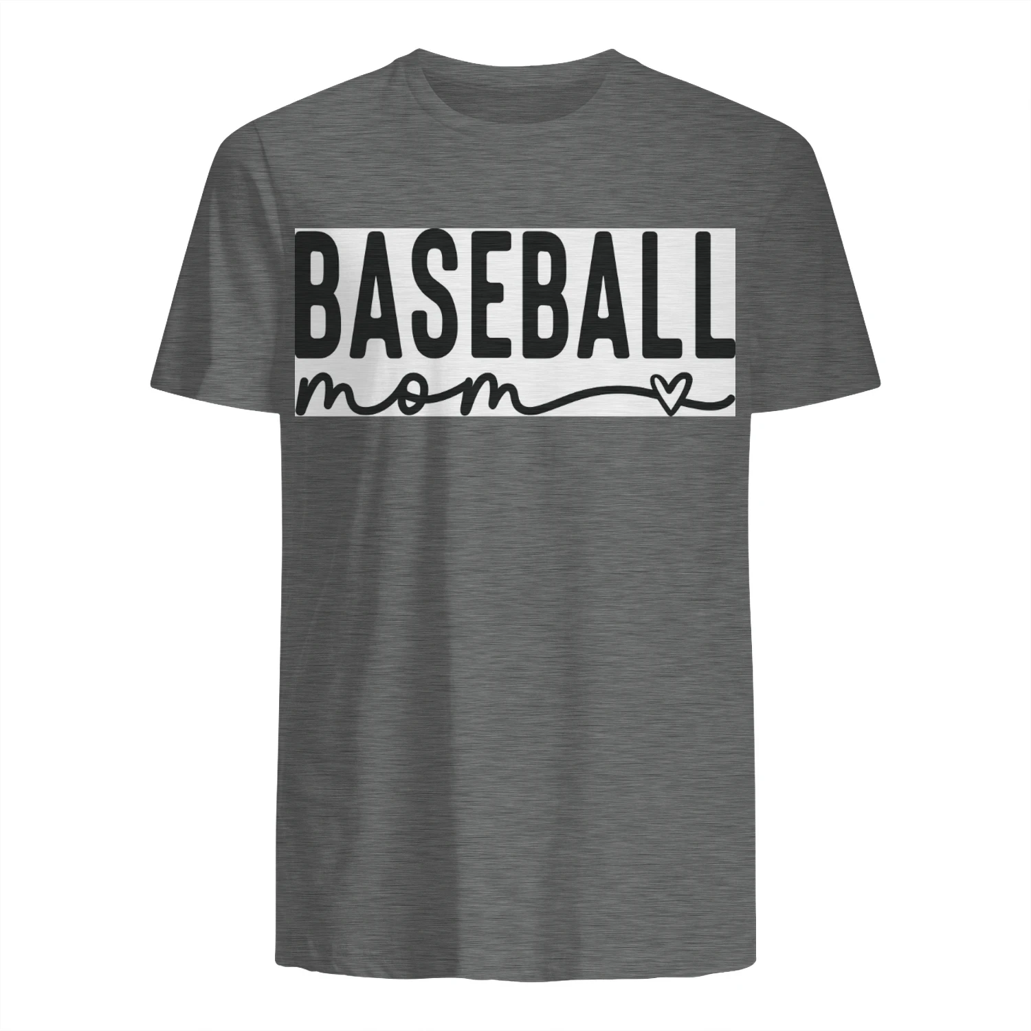 Baseball Mom Heart Cursive Minimalist Game Day T-Shirt
