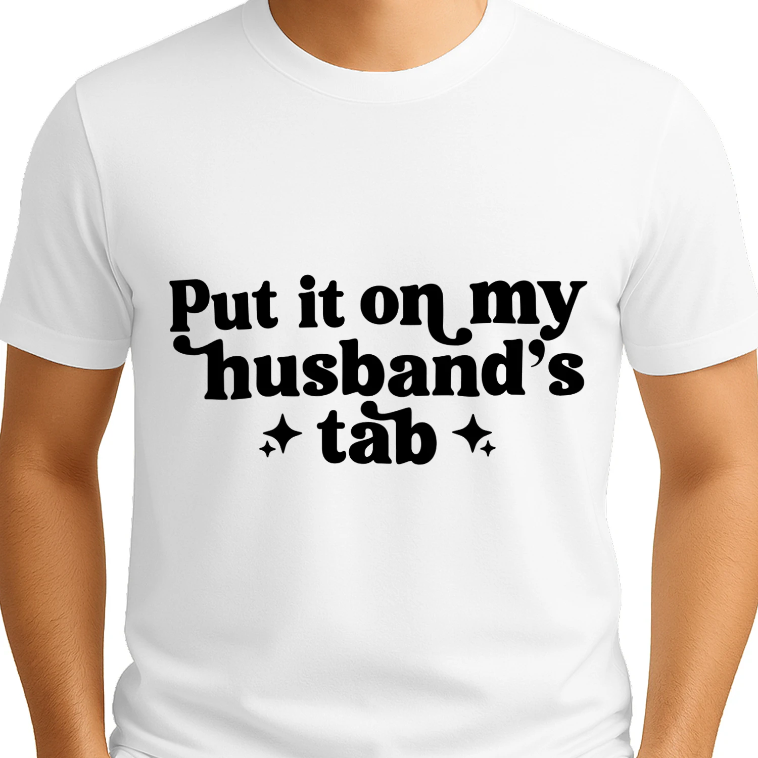 Put It On My Husband's Tab Retro Pink T-Shirt