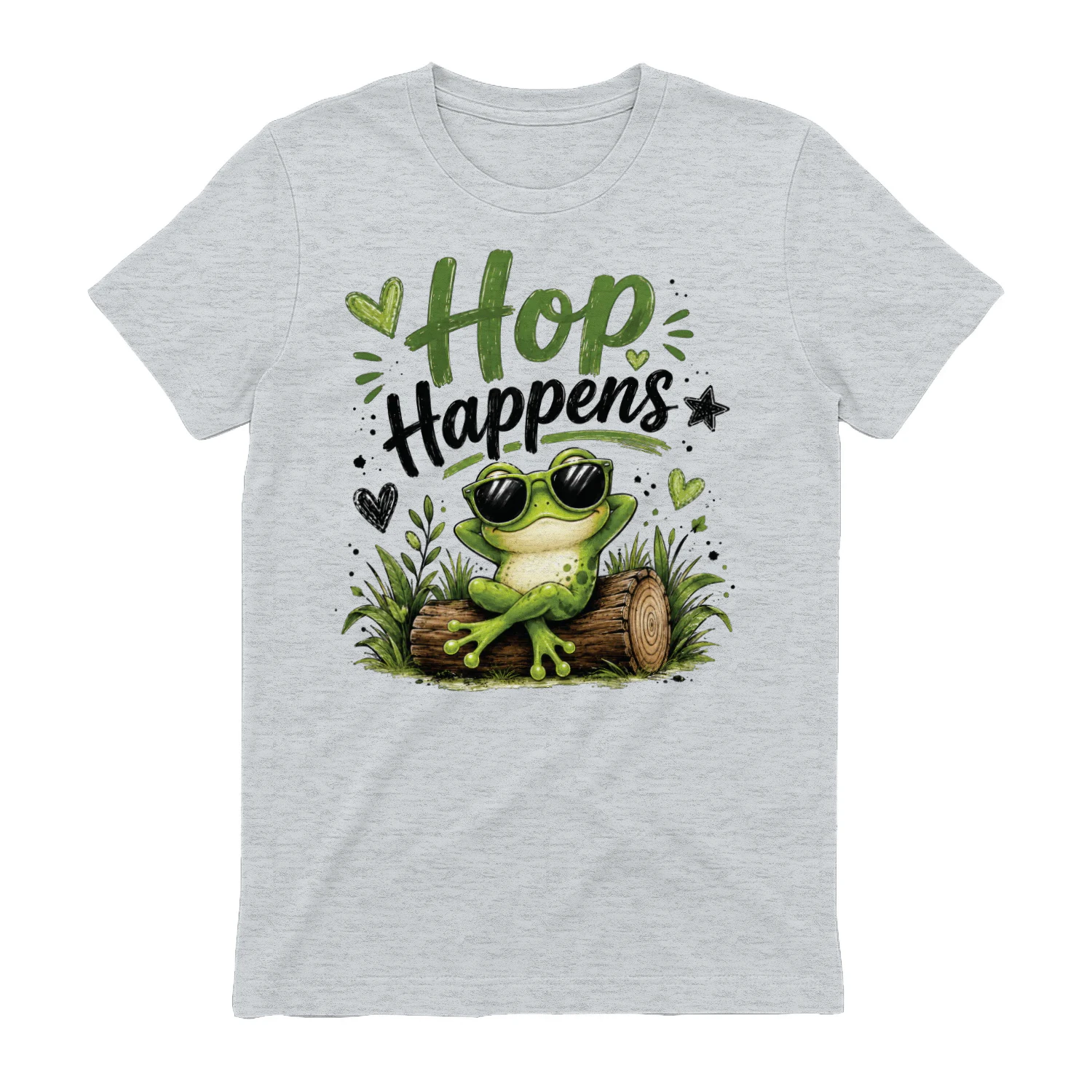 Hop Happens Cool Frog Graphic T-Shirt