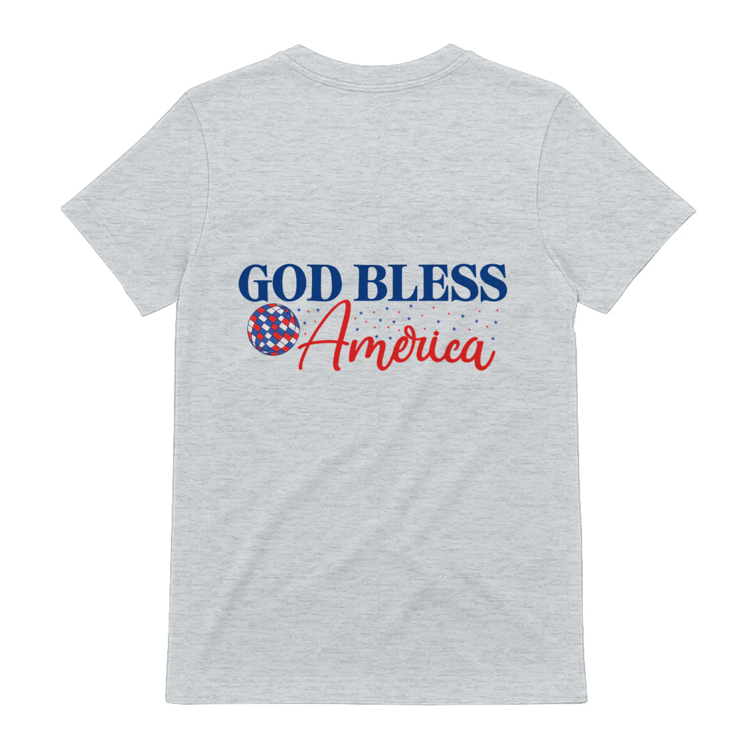 God Bless America Patriotic Back Print Graphic T-Shirt