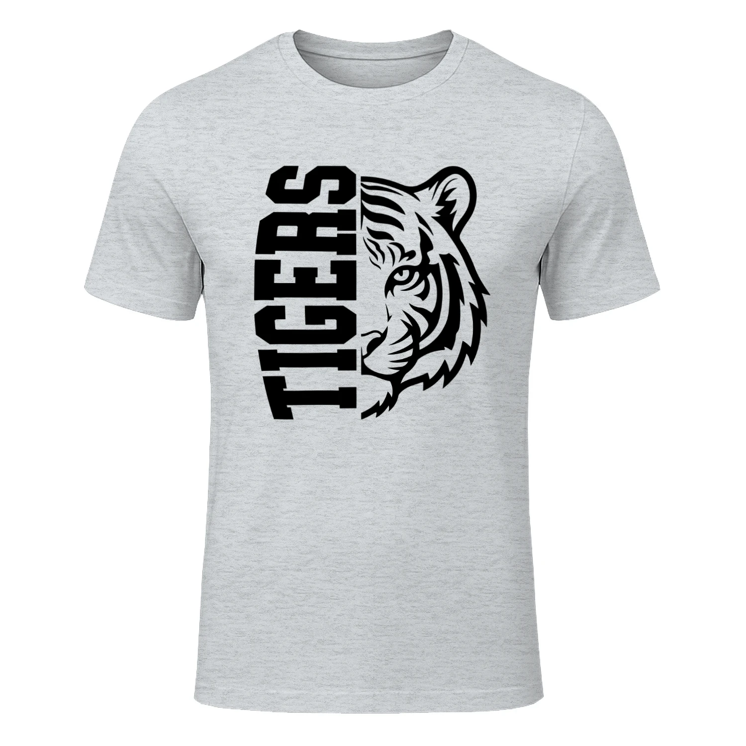 Tigers Half Face Split Mascot Sports T-Shirt
