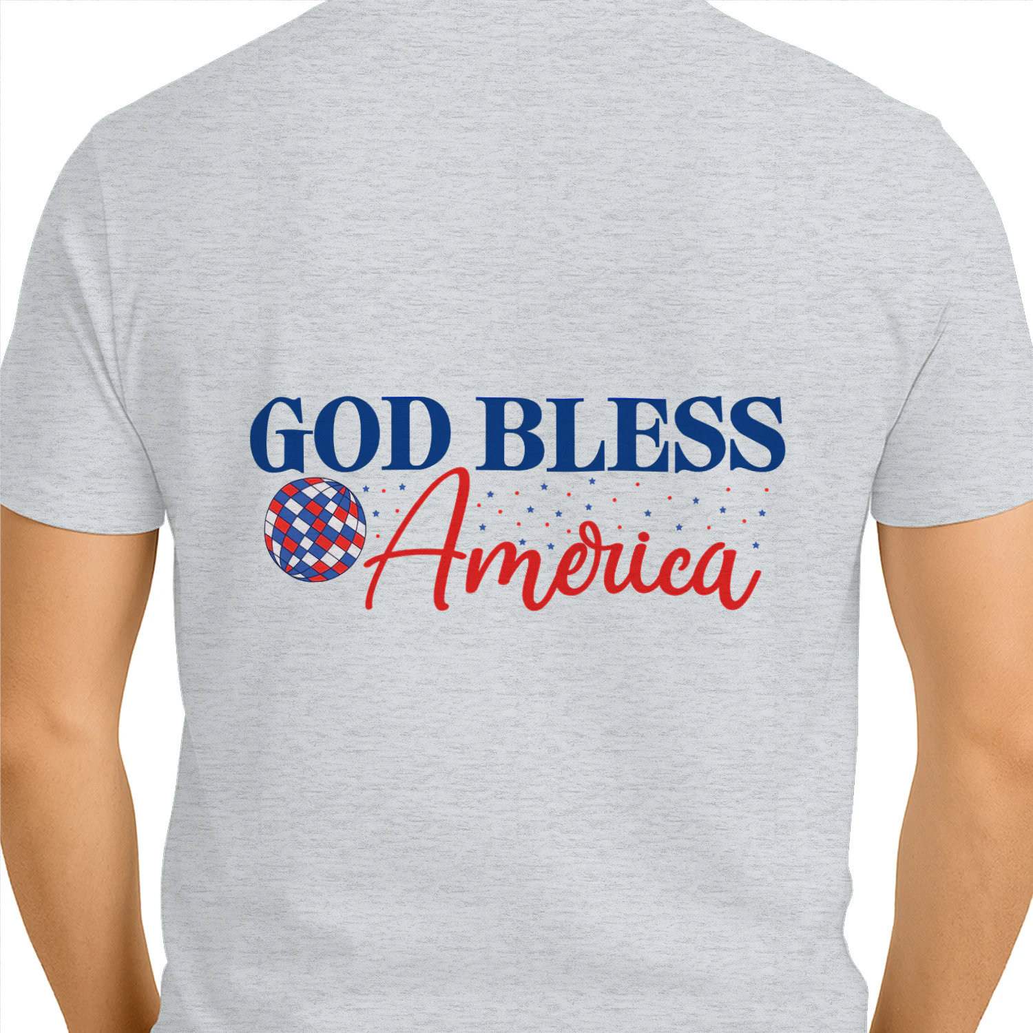 God Bless America Patriotic Back Print Graphic T-Shirt
