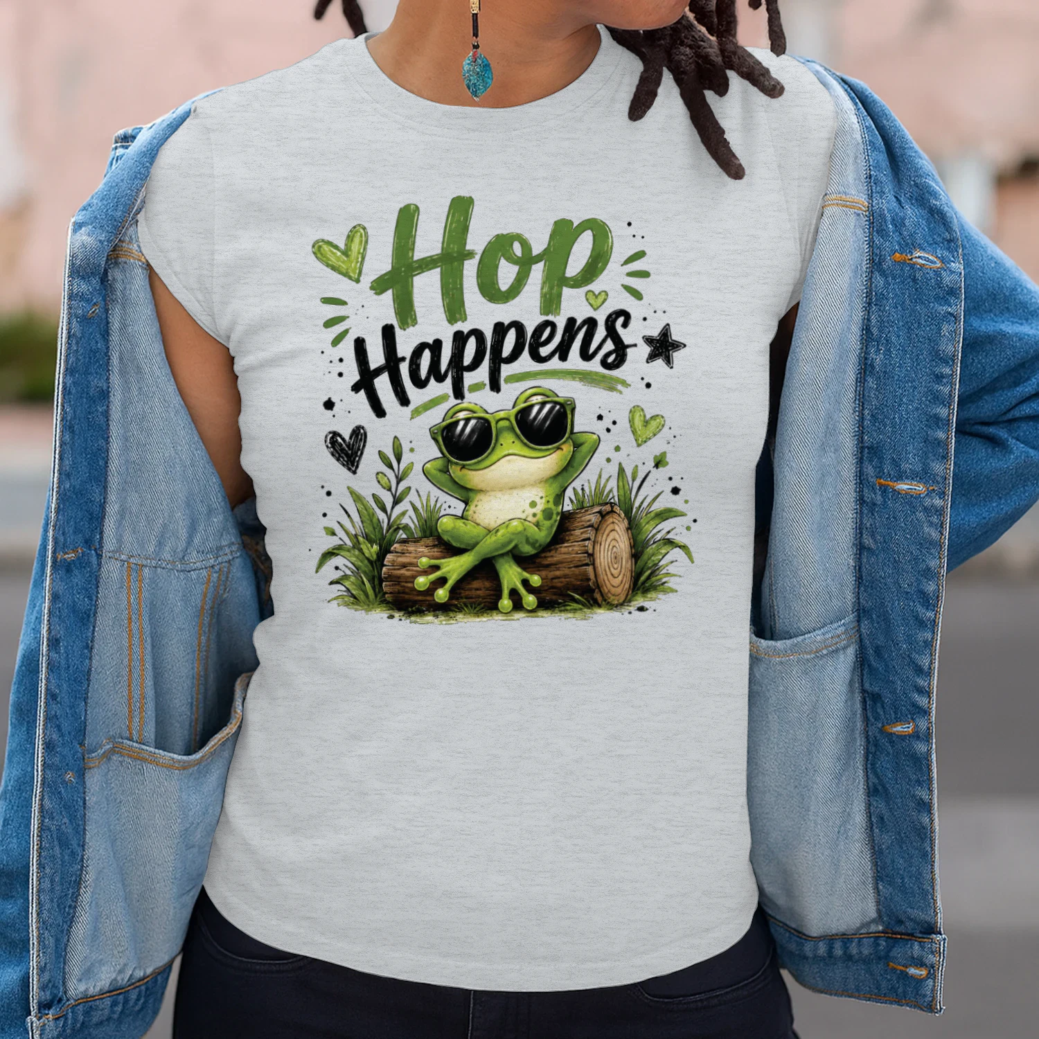 Hop Happens Cool Frog Graphic T-Shirt