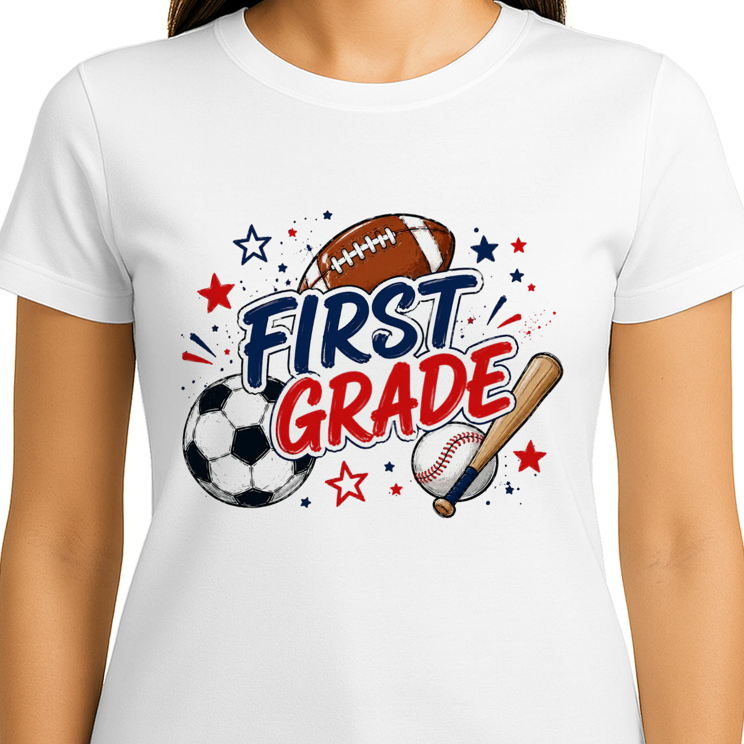First Grade All Star Sports Back to School T-Shirt